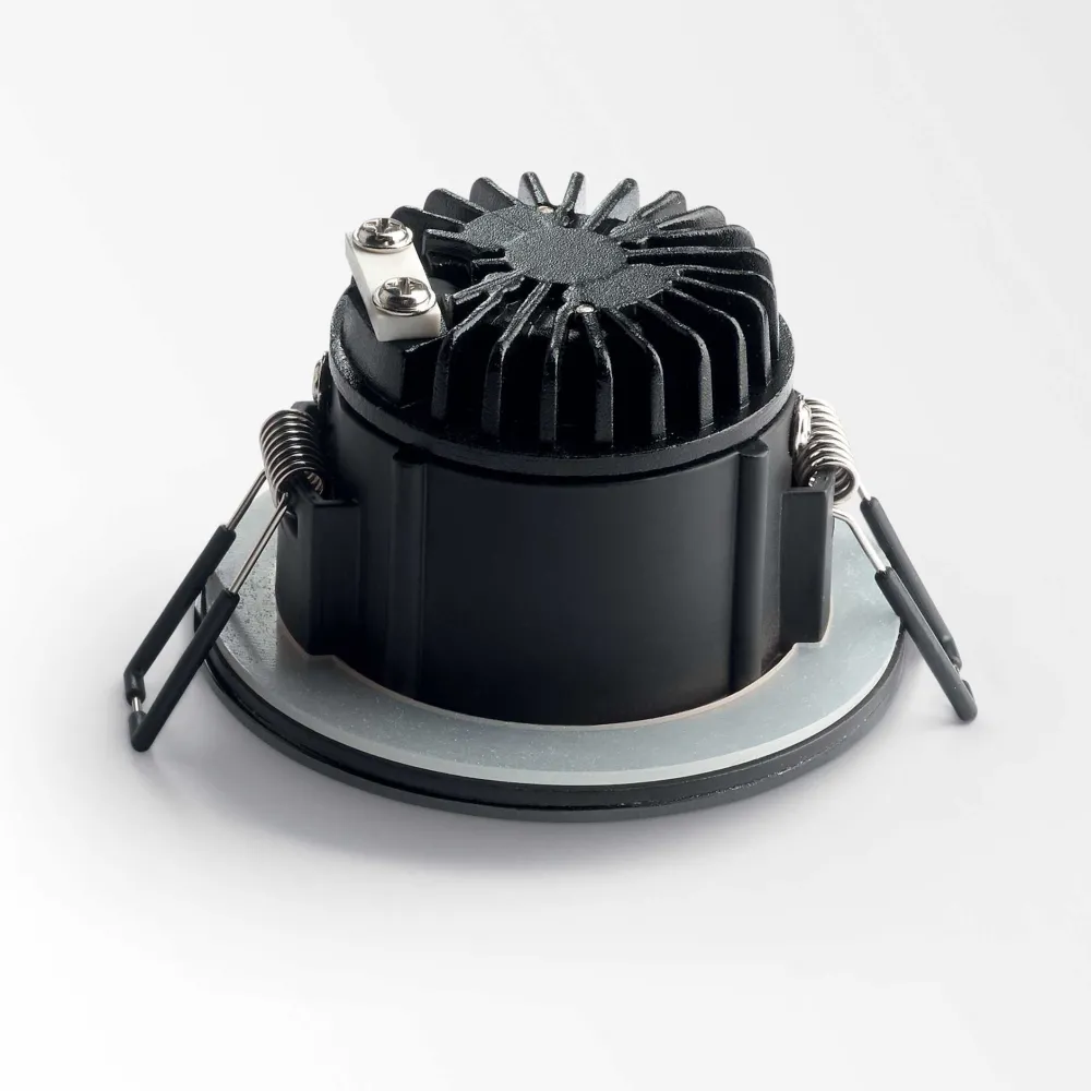 Faretti Da Incasso-Ideal Lux Room-65 fi round faretto da incasso led 8w 3000k nero tondo