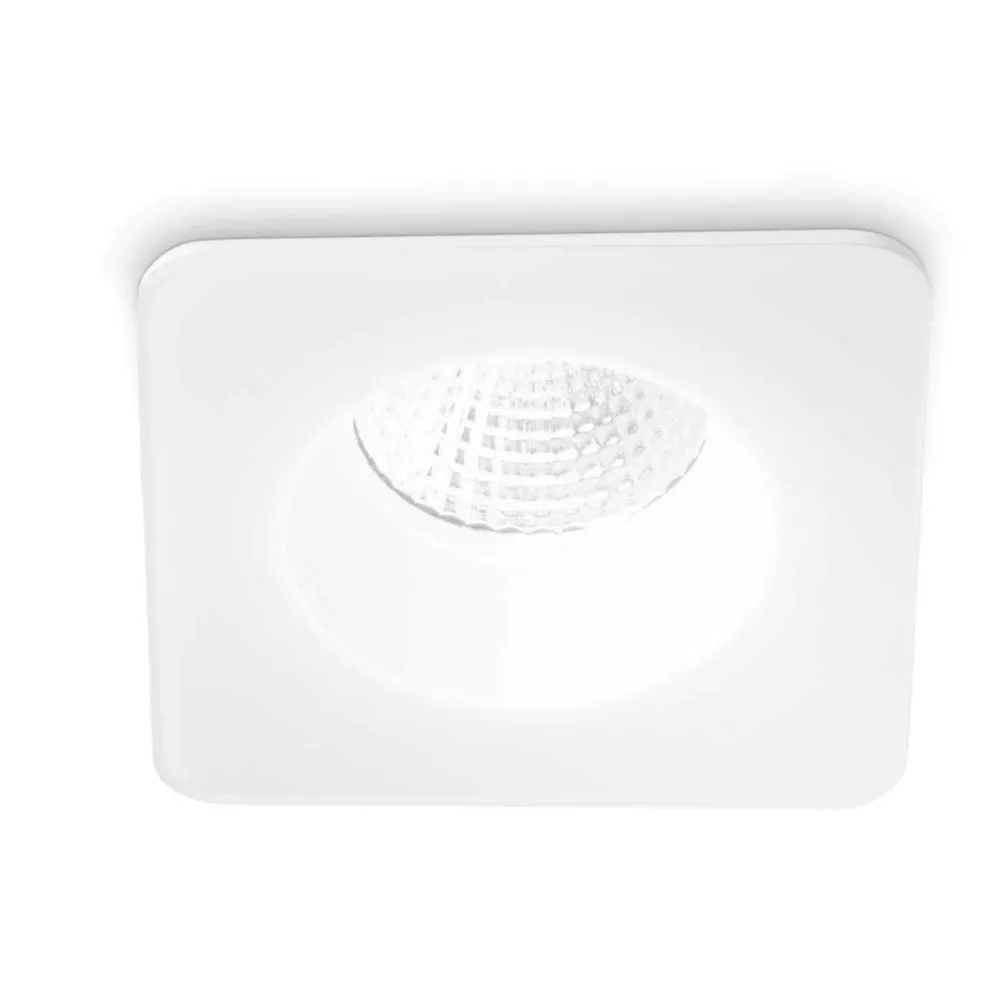 Faretti Da Incasso-Ideal Lux Room-65 fi square faretto incasso quadrato 8w 3000k bianco 220-240v