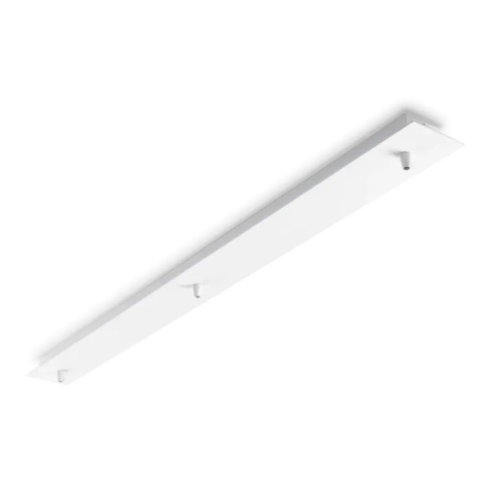 Accessori-Ideal Lux Rosone rettangolare bianco a tre uscite per pendenti