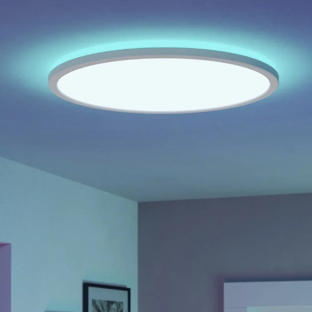 Plafoniere Bagno-Eglo Rovito z plafoniera da bagno circolare led rgb 2700k a 6500k ip44