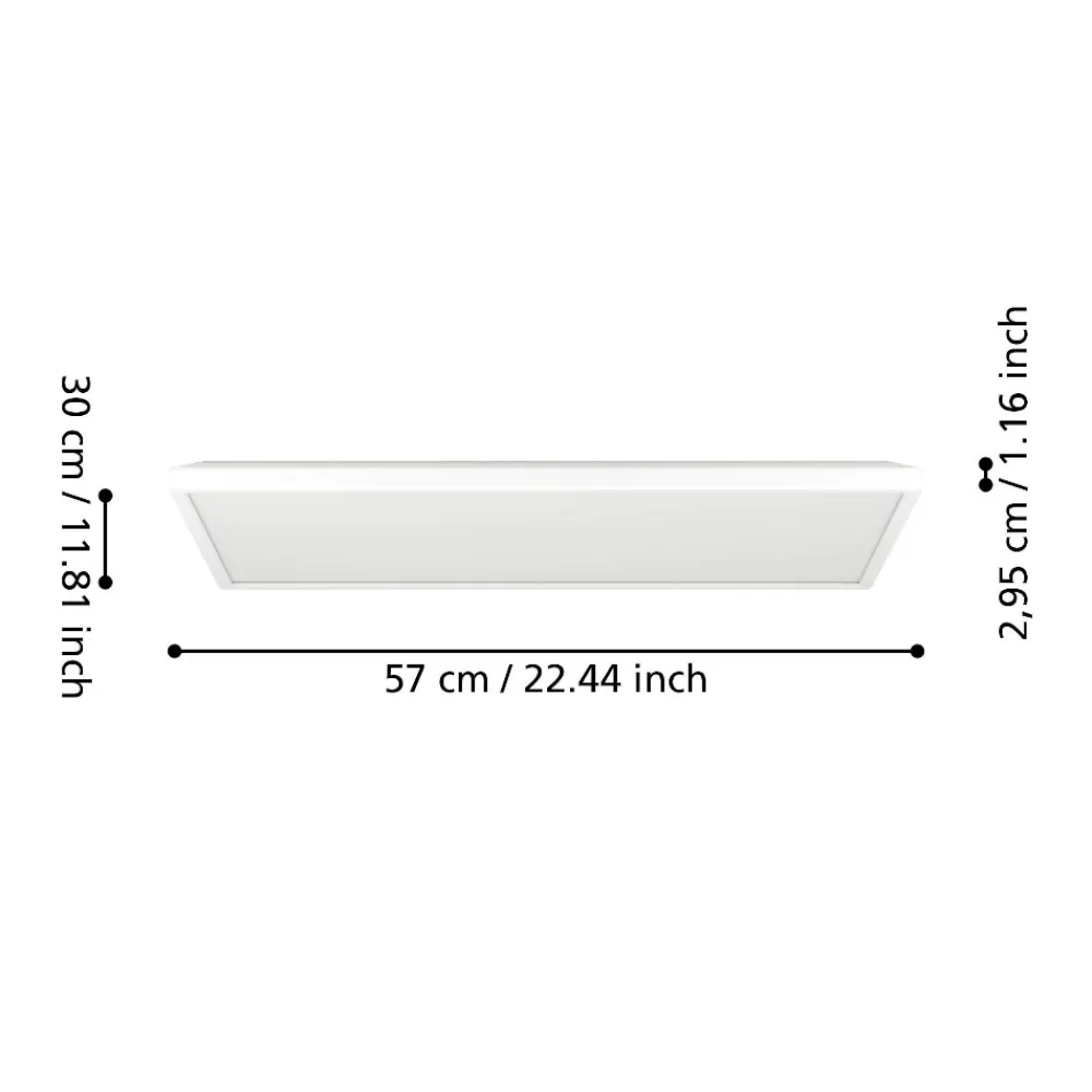 Plafoniere Bagno-Eglo Rovito z plafoniera da bagno rettangolare led rgb 2700k a 6500k ip44