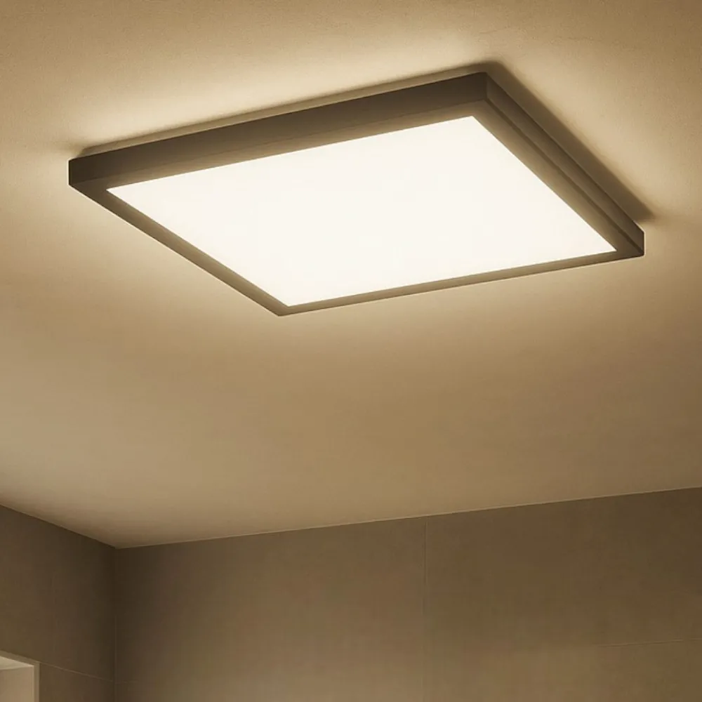 Plafoniere Bagno-Eglo Rovito z plafoniera nera per bagno ip44 led rgb 2700k a 6500k