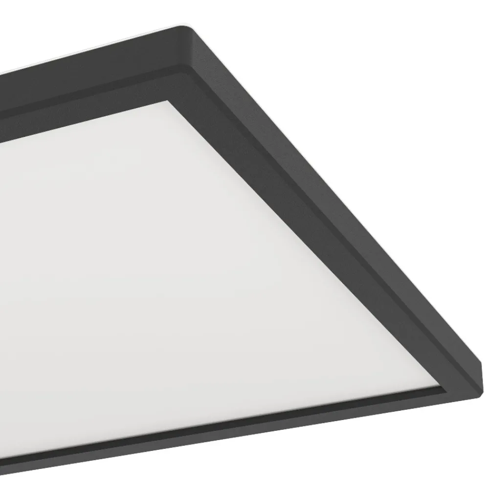 Plafoniere Bagno-Eglo Rovito z plafoniera nera per bagno ip44 led rgb 2700k a 6500k