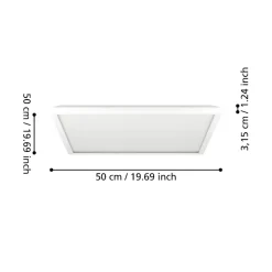 Plafoniere Bagno-Eglo Rovito z plafoniera quadrata da bagno led rgb 2700k a 6500k ip44