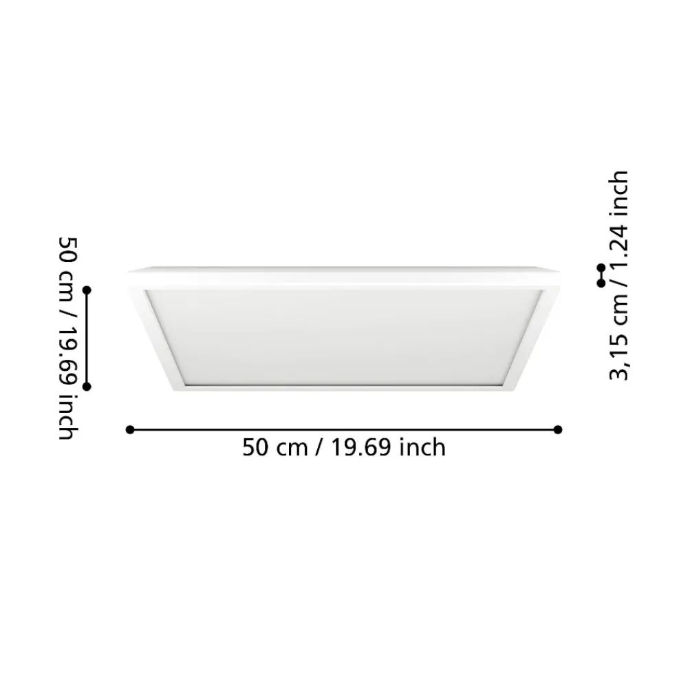 Plafoniere Bagno-Eglo Rovito z plafoniera quadrata da bagno led rgb 2700k a 6500k ip44