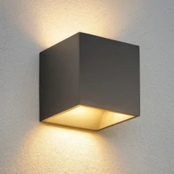 Applique Da Esterno-Ideal Lux Rubik ap 4000k applique cubo per esterno led 8,5w ip54 antracite