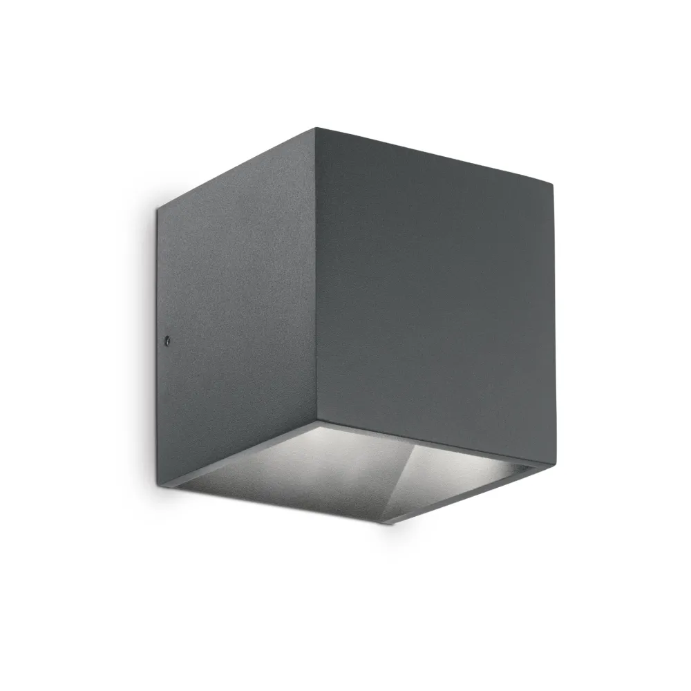 Applique Da Esterno-Ideal Lux Rubik ap 4000k applique cubo per esterno led 8,5w ip54 antracite