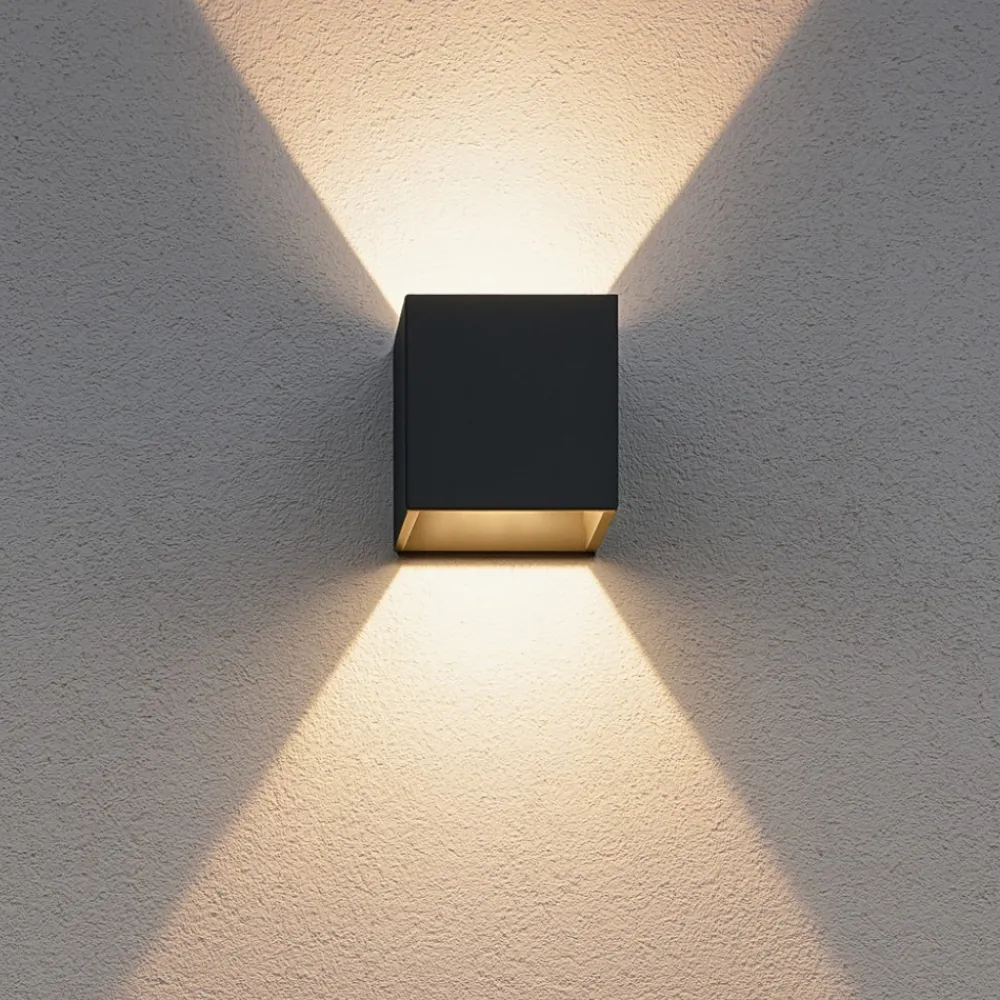 Applique Da Esterno-Ideal Lux Rubik ap 4000k applique cubo per esterno led 8,5w ip54 antracite
