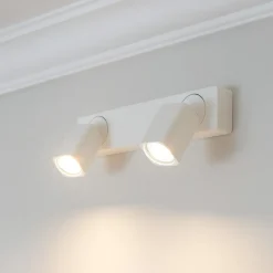 Applique Da Parete-Ideal Lux Rudy ap2 square applique doppia luce orientabile bianco gu10 led