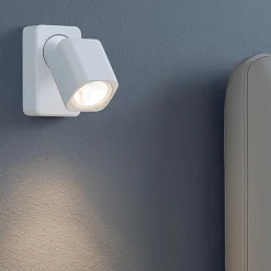 Applique Camera Da Letto-Ideal Lux Rudy ap1 square applique orientabile bianca