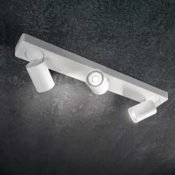 Plafoniere Moderne-Ideal Lux Rudy pl3 bianca 3 faretti da cucina led gu10 3000k 7w