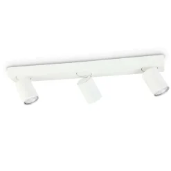Plafoniere Moderne-Ideal Lux Rudy pl3 bianca 3 faretti da cucina led gu10 3000k 7w