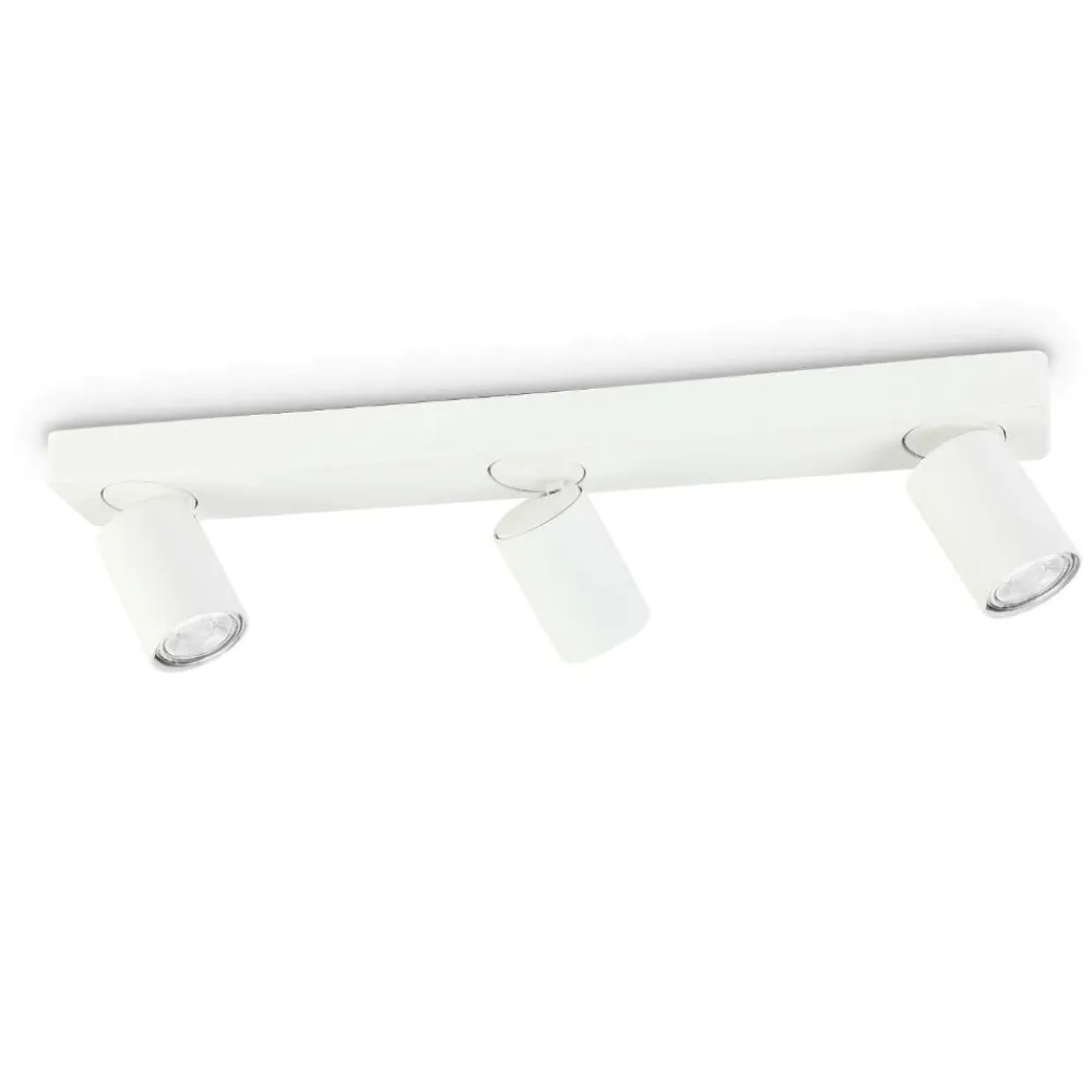 Plafoniere Moderne-Ideal Lux Rudy pl3 bianca 3 faretti da cucina led gu10 3000k 7w