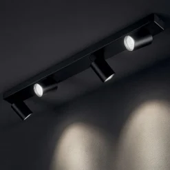 Plafoniere Moderne-Ideal Lux Rudy pl4 plafoniera nera con 4 faretti led