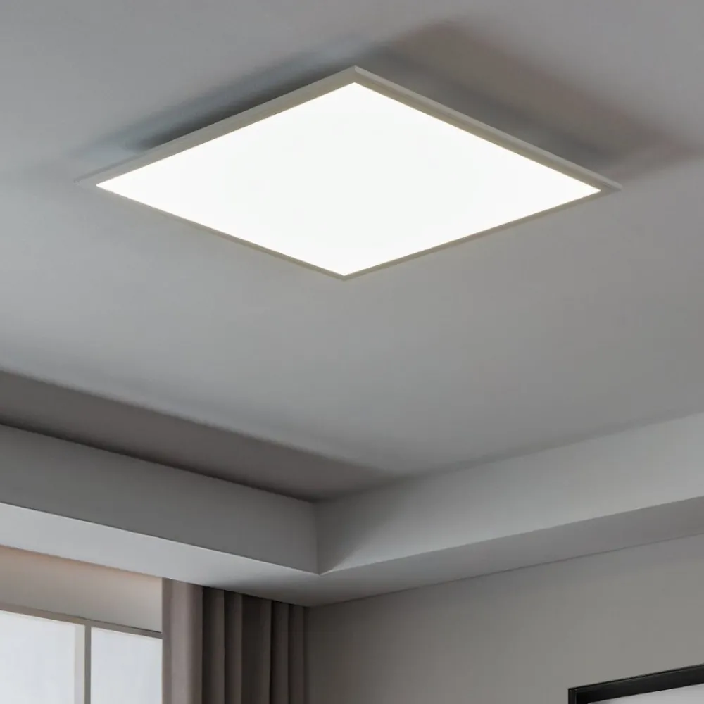 Plafoniere Moderne-Eglo Salobrena plafoniera led 4000k con sensore di movimento