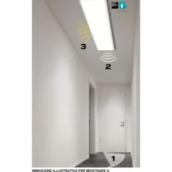Plafoniere Moderne-Eglo Salobrena plafoniera led 4000k con sensore di movimento