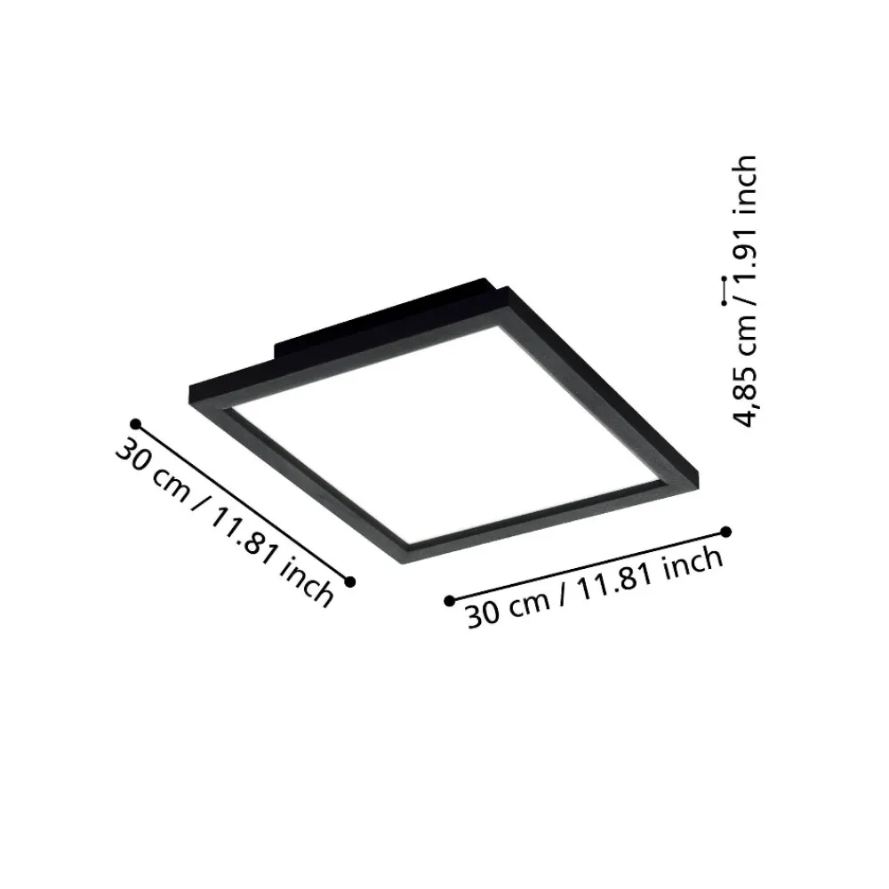 Plafoniere Moderne-Eglo Salobrena plafoniera per cucina led 15w da 2700k a 6500k bluetooth controllo remoto app