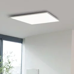 Plafoniere Moderne-Eglo Salobrena plafoniera per cucina led 21w rgb 45x45 quadrata dimmerabile