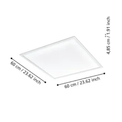 Plafoniere Moderne-Eglo Salobrena plafoniera quadrata led da 2700k a 6500k dimmerabile rgb smart controllo remoto app