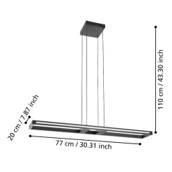 Lampadari Cucina-Eglo Salvilanas z lampadario rettangolare per cucina moderna led da 2700k a 6500k