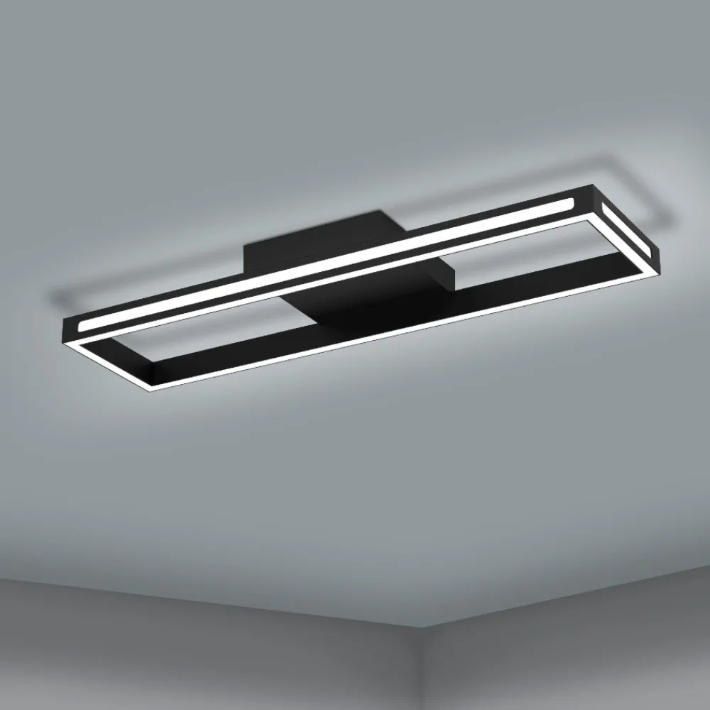Plafoniere Moderne-Eglo Salvilanas z plafoniera design moderno nera led da 2700k a 6500k