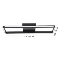 Plafoniere Moderne-Eglo Salvilanas z plafoniera design moderno nera led da 2700k a 6500k