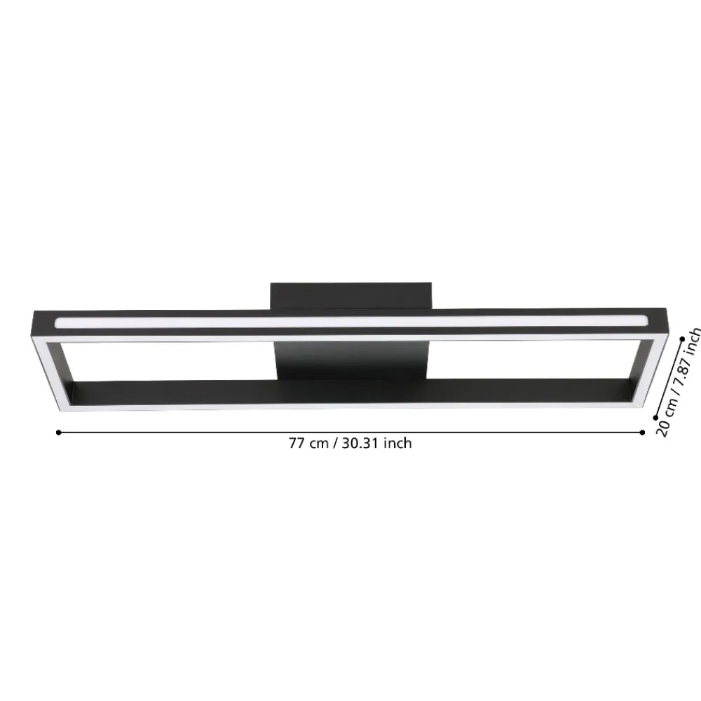 Plafoniere Moderne-Eglo Salvilanas z plafoniera design moderno nera led da 2700k a 6500k