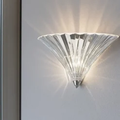 Applique Da Parete-Ideal Lux Santa ap1 big applique di vetro trasparente per salone stile