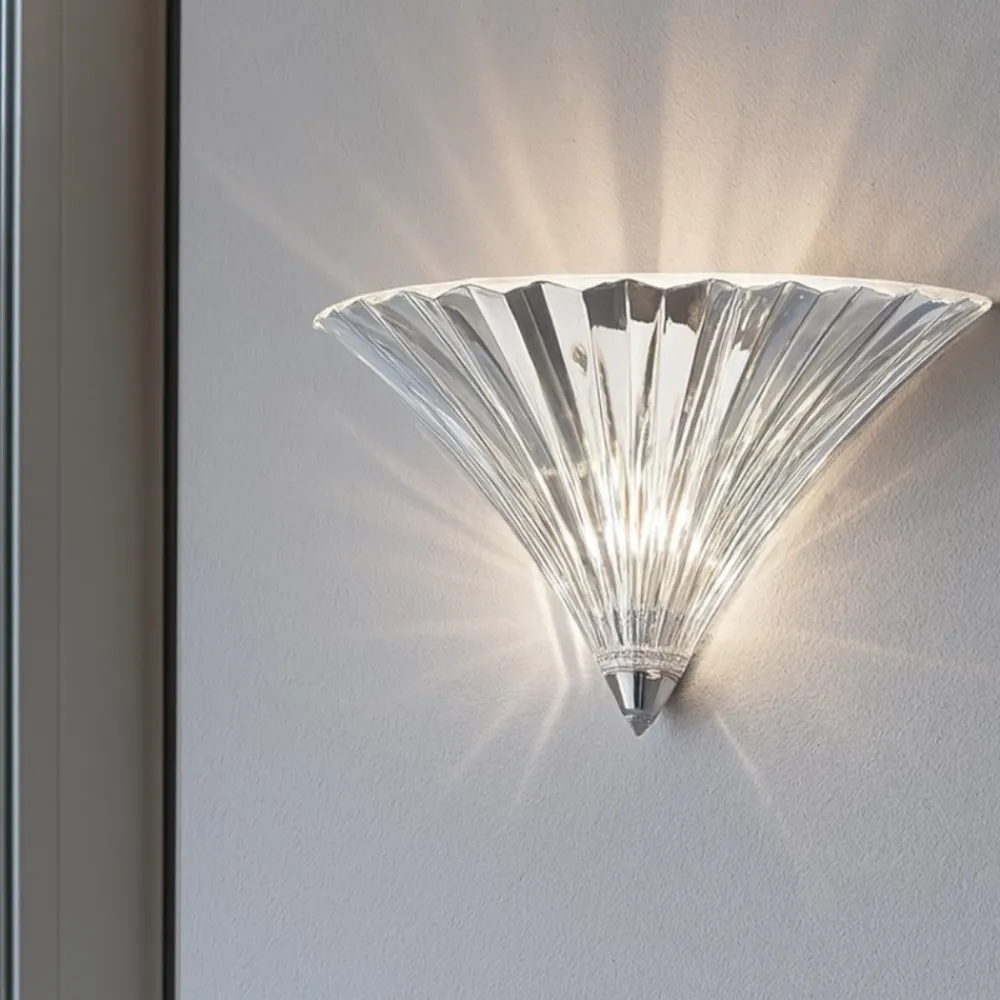 Applique Da Parete-Ideal Lux Santa ap1 big applique di vetro trasparente per salone stile