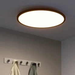 Plafoniere Moderne-Eglo Sarsina z plafoniera moderna nera tonda led 2700k a 6500k controllo remoto app