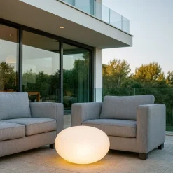 Lampade Da Esterno Giardino-Ideal Lux Sasso pt1 d25 lampada da terra per giardino esterno bianca ip44