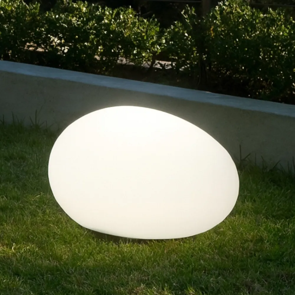 Lampade Da Esterno Giardino-Ideal Lux Sasso pt1 lampada per giardino sfera bianca