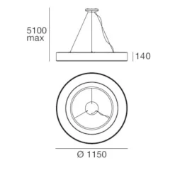 Lampadari Moderni-Stilnovo Saturn grande lampadario moderno led 3000k 115cm dimmerabile