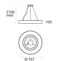 Lampadari Moderni-Stilnovo Saturn lampadario led 33w 3000k dimmerabile per salone