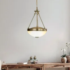 Lampadari Cucina-Eglo Savoy lampadario da cucina classica paralume in vetro satinato