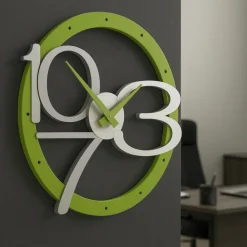 Orologi Da Parete Moderni-Selezionato da Mazzolaluce Scarlett orologio da parete design moderno legno verde mela - grigio