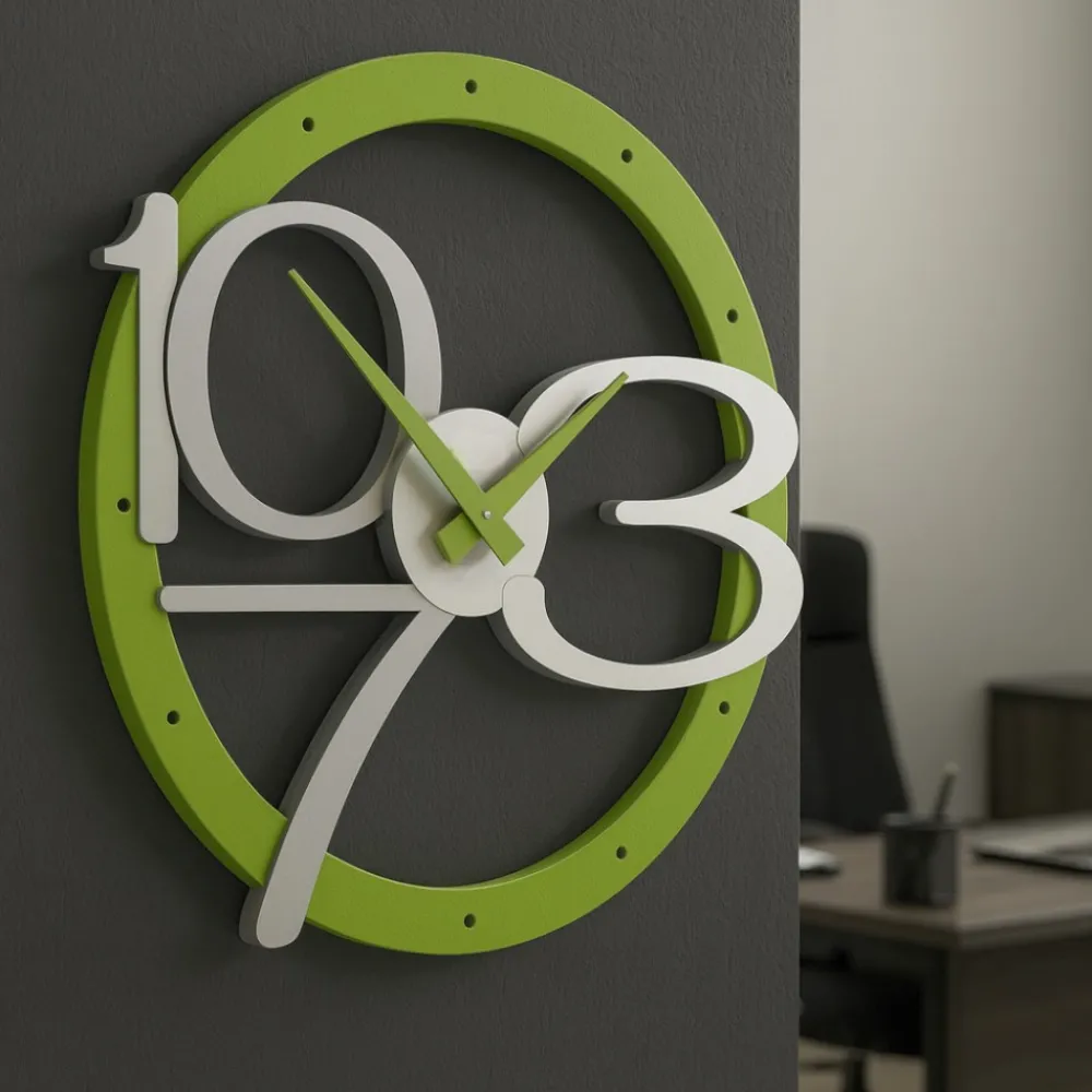 Orologi Da Parete Moderni-Selezionato da Mazzolaluce Scarlett orologio da parete design moderno legno verde mela - grigio