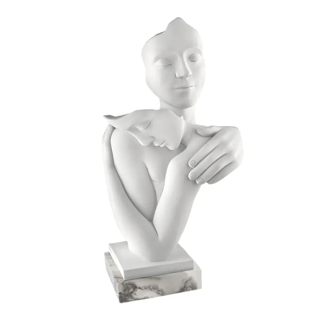 Soprammobili Moderni-Bongelli Preziosi Scultura abbraccio base marmo bianco soprammobile