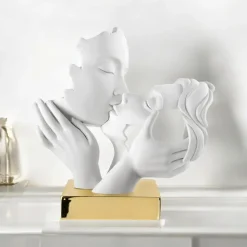 Soprammobili Moderni-Bongelli Preziosi Scultura coppia mani face oro h30 soprammobili design bongelli