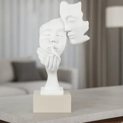 Soprammobili Moderni-Bongelli Preziosi Scultura coppia volti h28 nocciola soprammobile