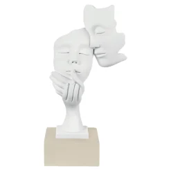 Soprammobili Moderni-Bongelli Preziosi Scultura coppia volti h28 nocciola soprammobile