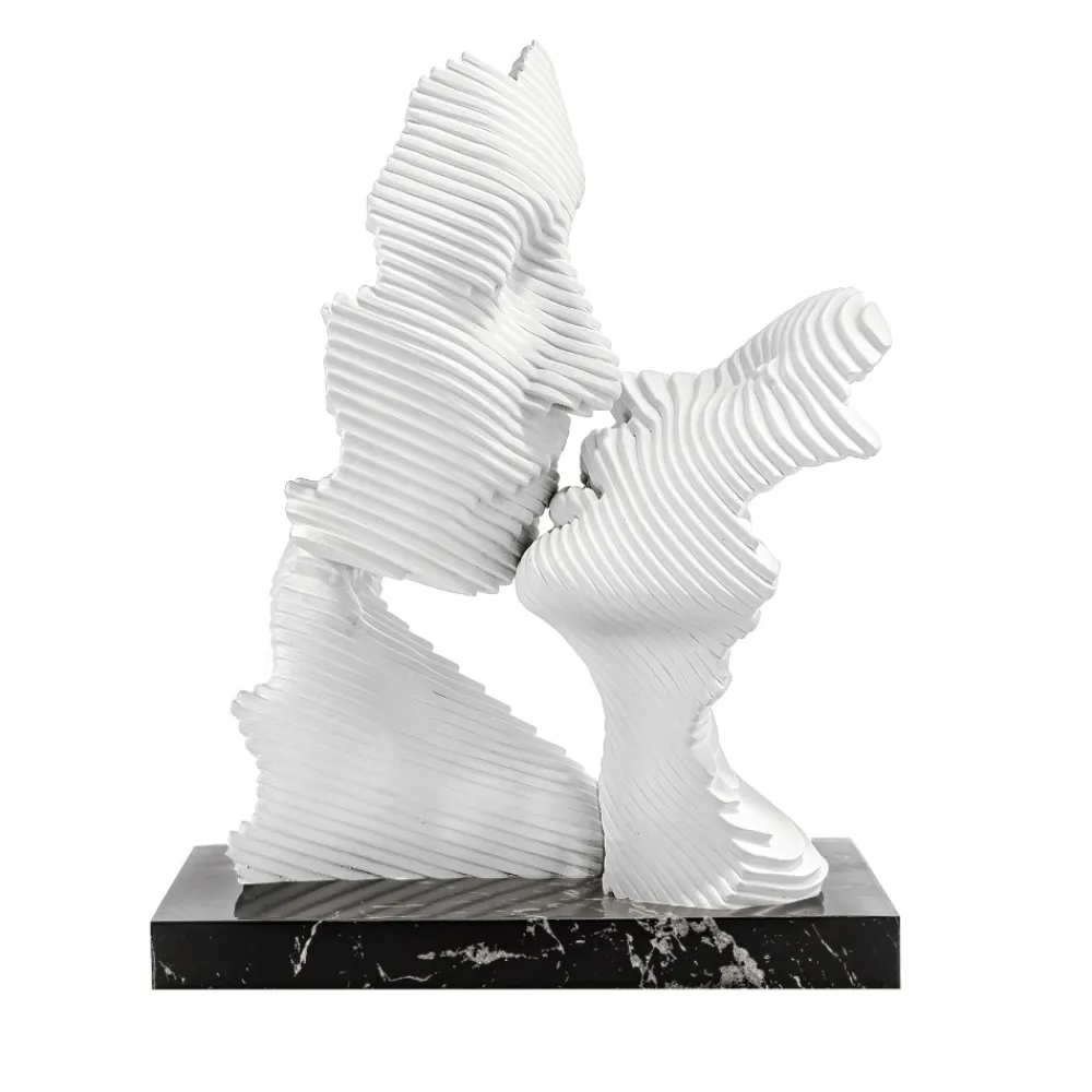 Soprammobili Moderni-Bongelli Preziosi Scultura da tavolo bacio stilizzato marmo nero