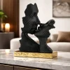 Soprammobili Moderni-Bongelli Preziosi Scultura da tavolo bacio stilizzato nero oro