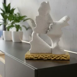 Soprammobili Moderni-Bongelli Preziosi Scultura da tavolo bacio stilizzato oro moderna