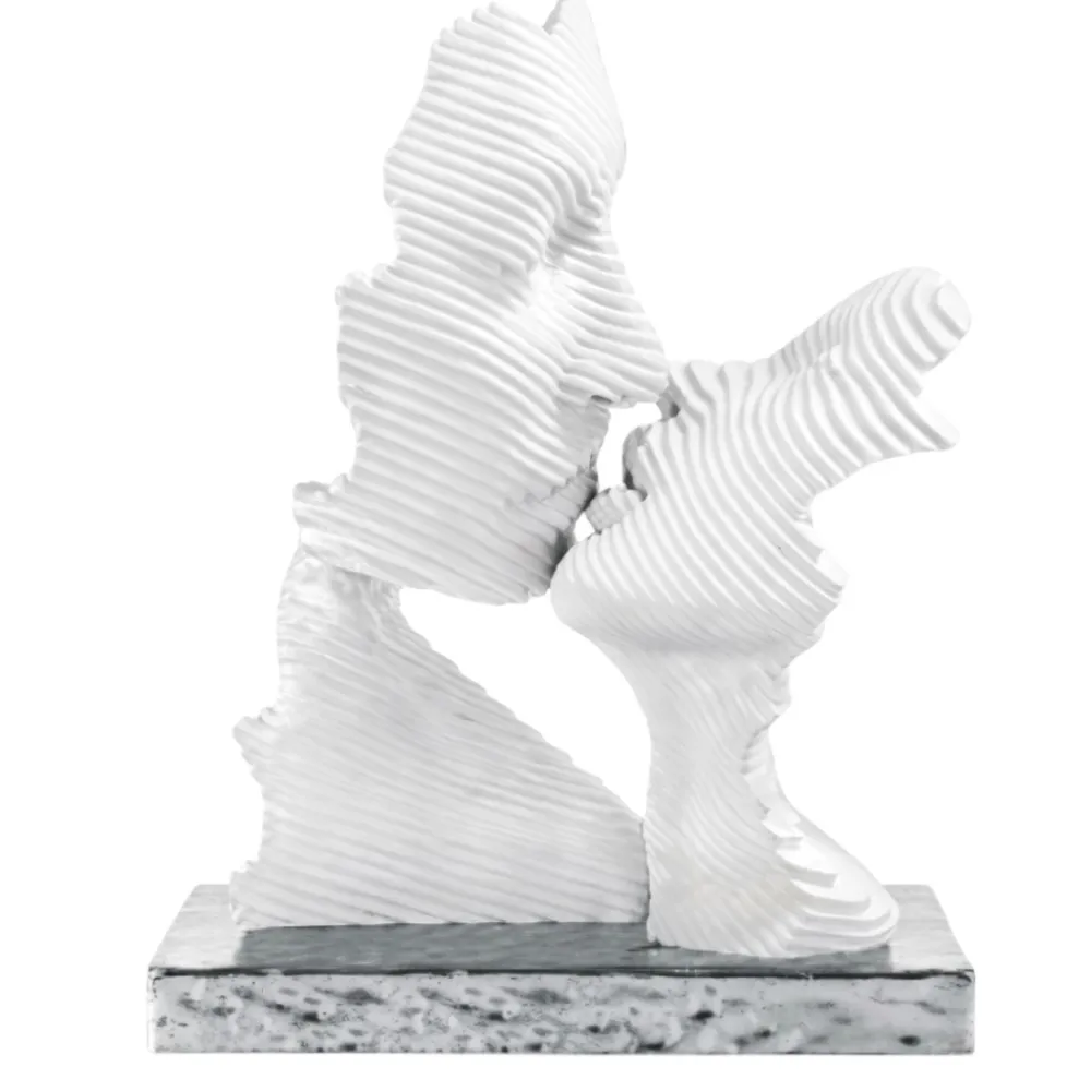 Soprammobili Moderni-Bongelli Preziosi Scultura da tavolo bacio volti innamorati base argento