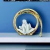 Soprammobili Moderni-Bongelli Preziosi Scultura da tavolo coppia vortice d30 oro