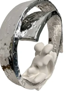 Soprammobili Moderni-Bongelli Preziosi Scultura da tavolo d30 coppia vortice argento