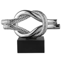 Soprammobili Moderni-Bongelli Preziosi Scultura da tavolo nodo nero argento 28x18cm