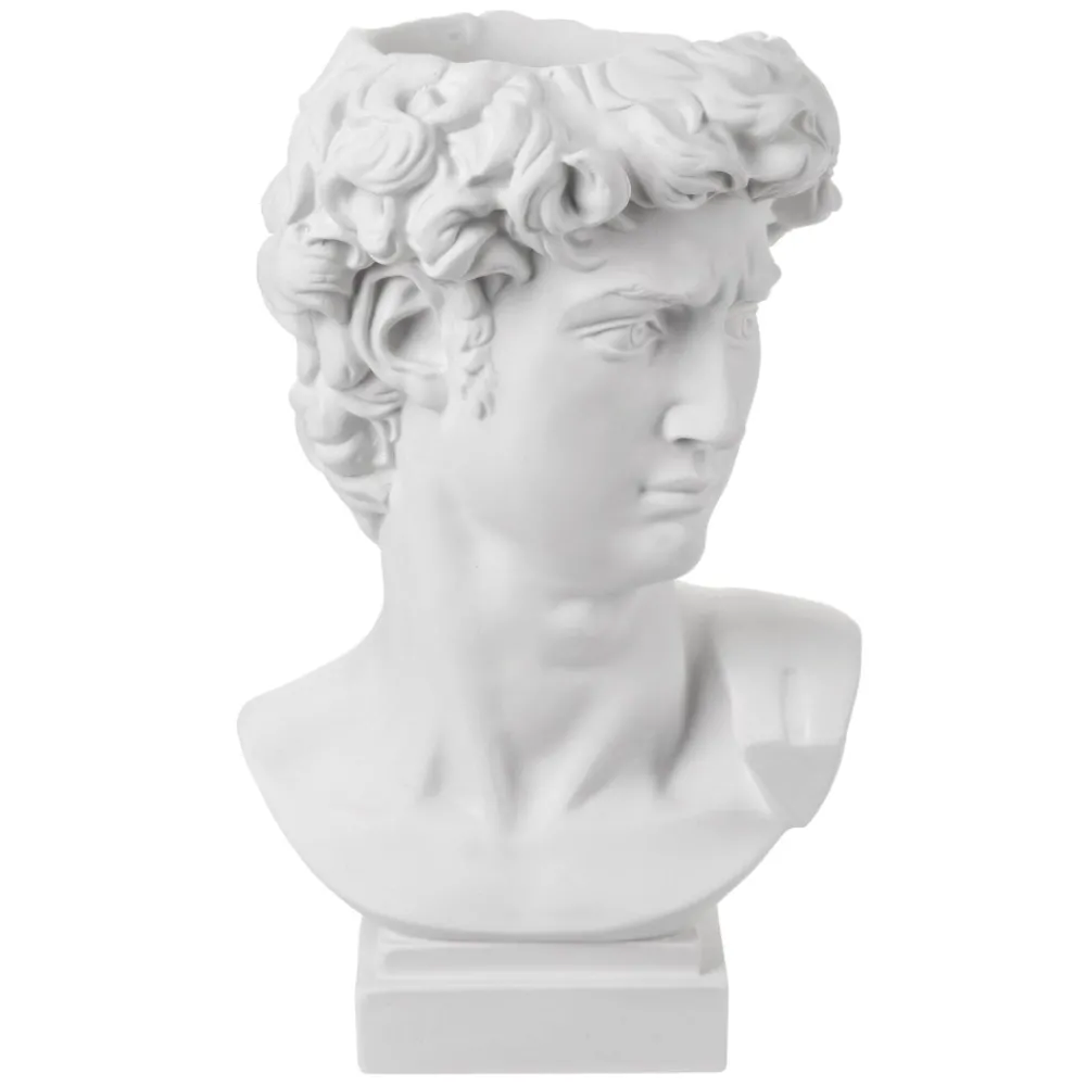 Soprammobili Moderni-Bongelli Preziosi Scultura da tavolo testa david vaso bianco h30