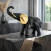 Soprammobili Moderni-Bongelli Preziosi Scultura elefante nero oro 17x14cm soprammobile